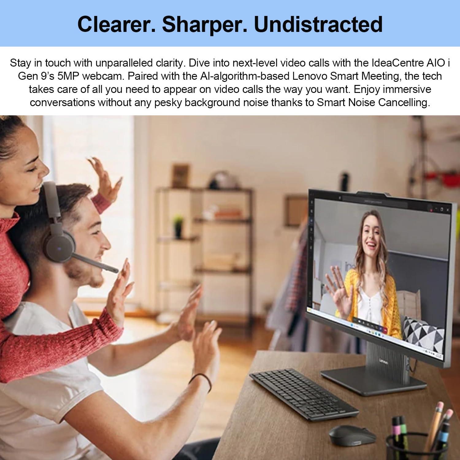 Lenovo Lenovo 2024 IdeaCentre I All-in-One, 27\" FHD Touchscreen 100Hz, Intel Core i5-13420H, 16GB DDR5 RAM, 512GB SSD, Wireless Charging Base, Wireless KB & Mouse, Wi-Fi 6, Windows 11 Home, Grey