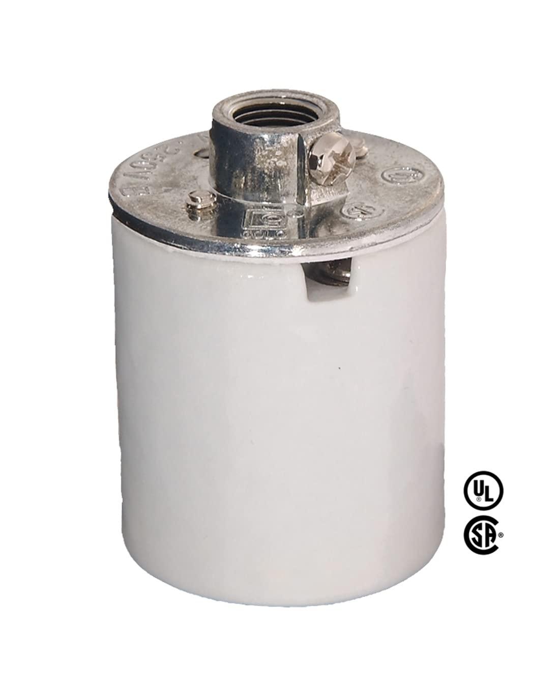 B&P Lamp B&P Lamp E26 Heat Resistant Keyless Porcelain Socket for Ceiling Fixtures and Lamp Repair, 1/8IP Cap