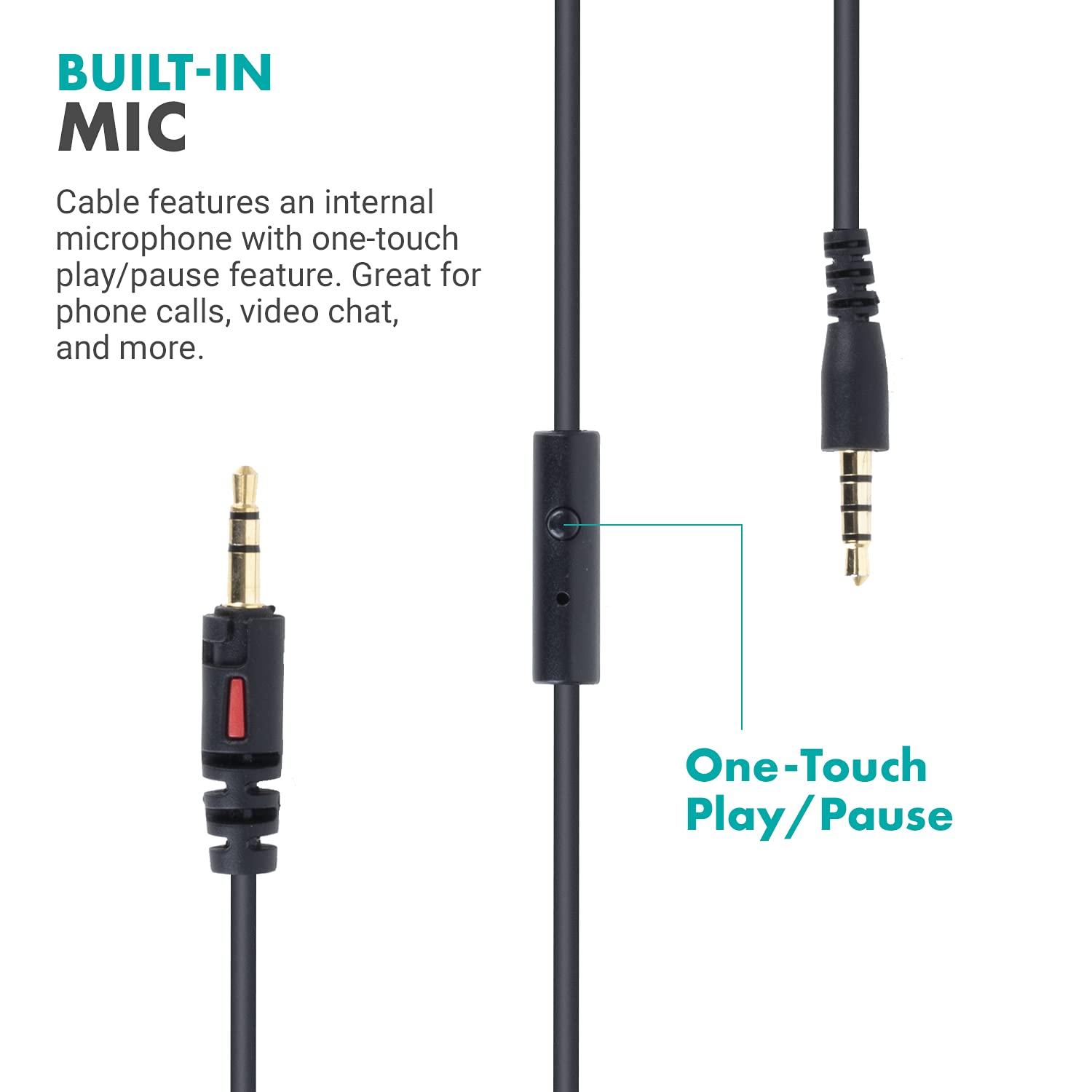 Movo Movo MH-100 Hi-Fi Studio Headphones with Microphone - Wired Over Ear Headphones for Gaming and Music with 3.5mm and 6.35mm Input - Comfortable Headphones with Mic - Perfect Podcast Headphones for PC