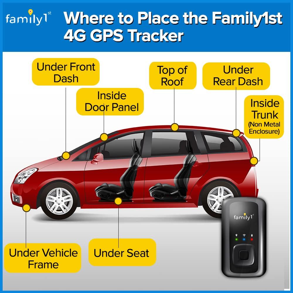 Family1st No Monthly Fee GPS Tracker - Family1st - 1 Year Subscription Included - Portable Discreet GPS Tracking Device, Compact GPS Tracker for Cars, Vehicles, Kids, Elderly, Teens