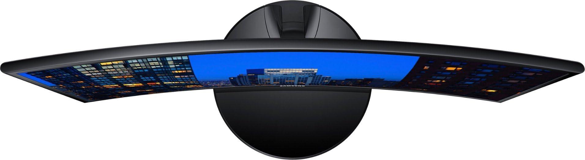 SAMSUNG SAMSUNG 24" 390C Series LED FHD Curved Monitor, 60Hz Refresh Rate, 4ms Response Time, AMD FreeSync Monitor (HDMI, VGA), Black, with MTC HDMI Cable