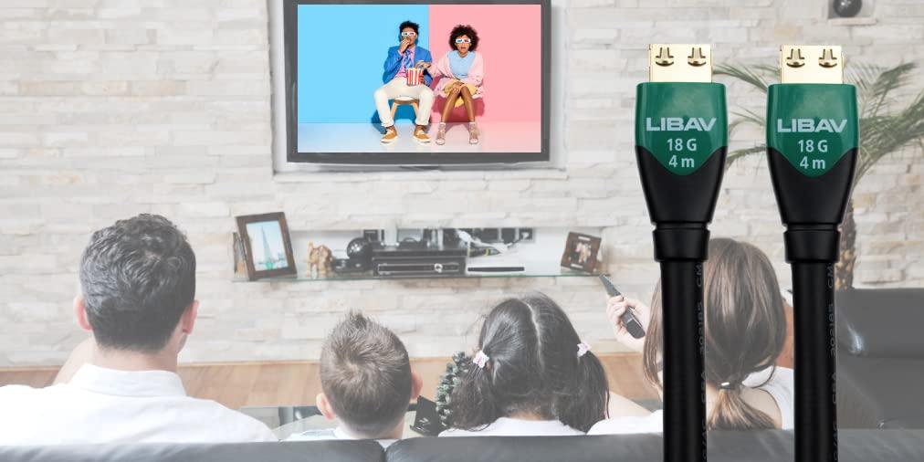 Liberty AV Solutions Liberty's Premium Series Nebula with Ethernet 18G HDMI Cable 4K Resolutions, 8.0 Meters (26 feet) Length. Laptop, PC, Gaming, Projector, Monitor