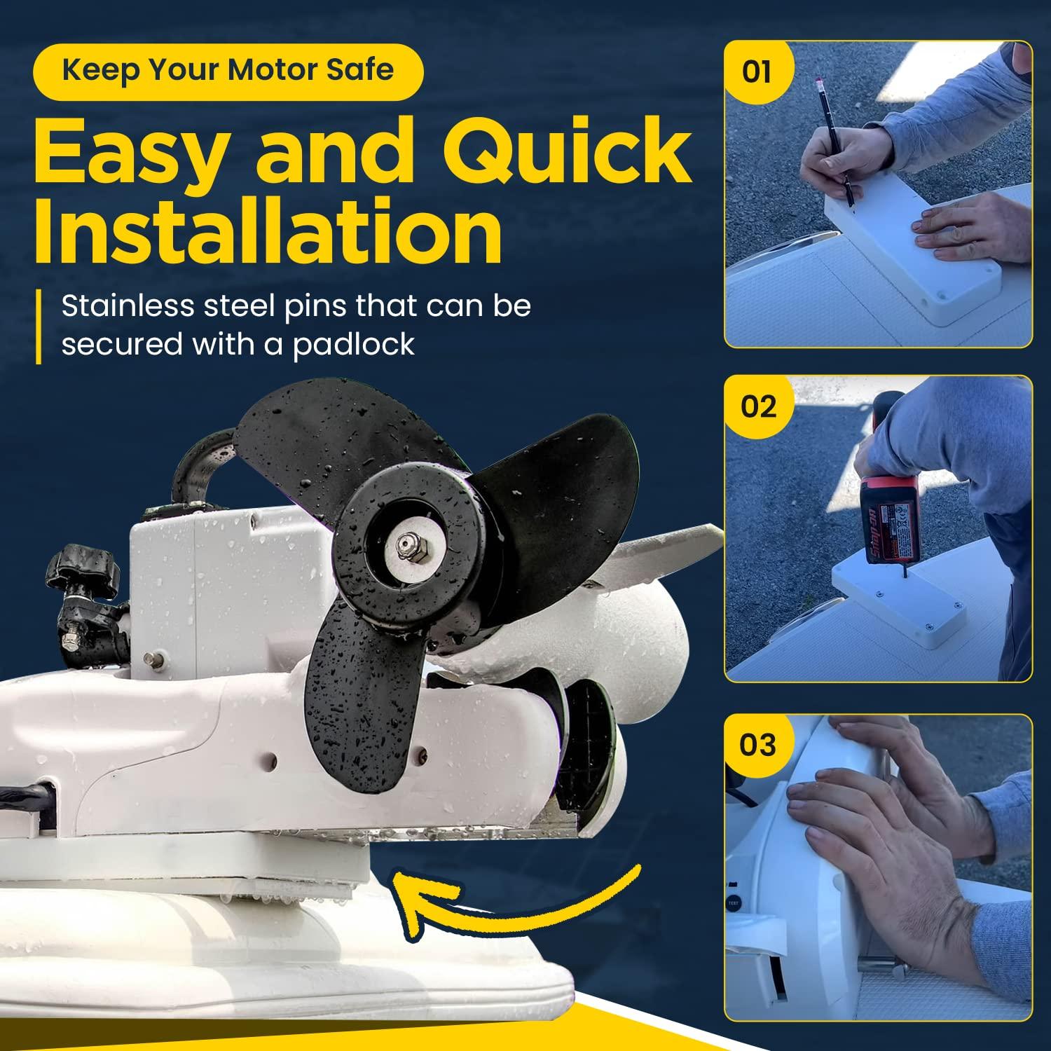 Sunluway For Minn Kota Quick Release Bracket RTA 17 1854017 Compatible with Riptide Terrova, Ulterra, PowerDrive V2, Deckhand 40 Motor, for Riptide Electric Steer Trolling Motor Mount Plate, White