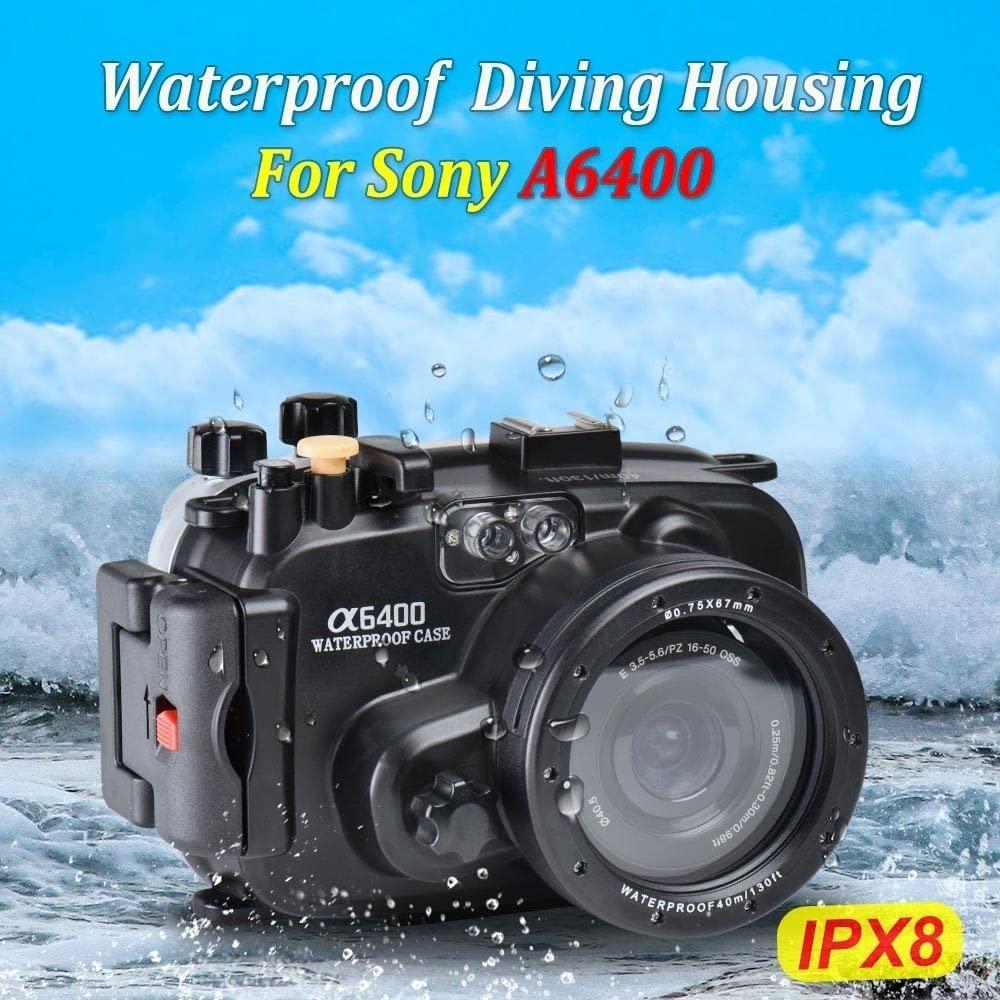 Sea frogs SeaFrogs Waterproof housing for Sony A6400 Underwater Diving Case 40M/130FT with Built-in Water Leakage Sensor, Ideal for Diving, Surfing, Swimming and Rafting Video