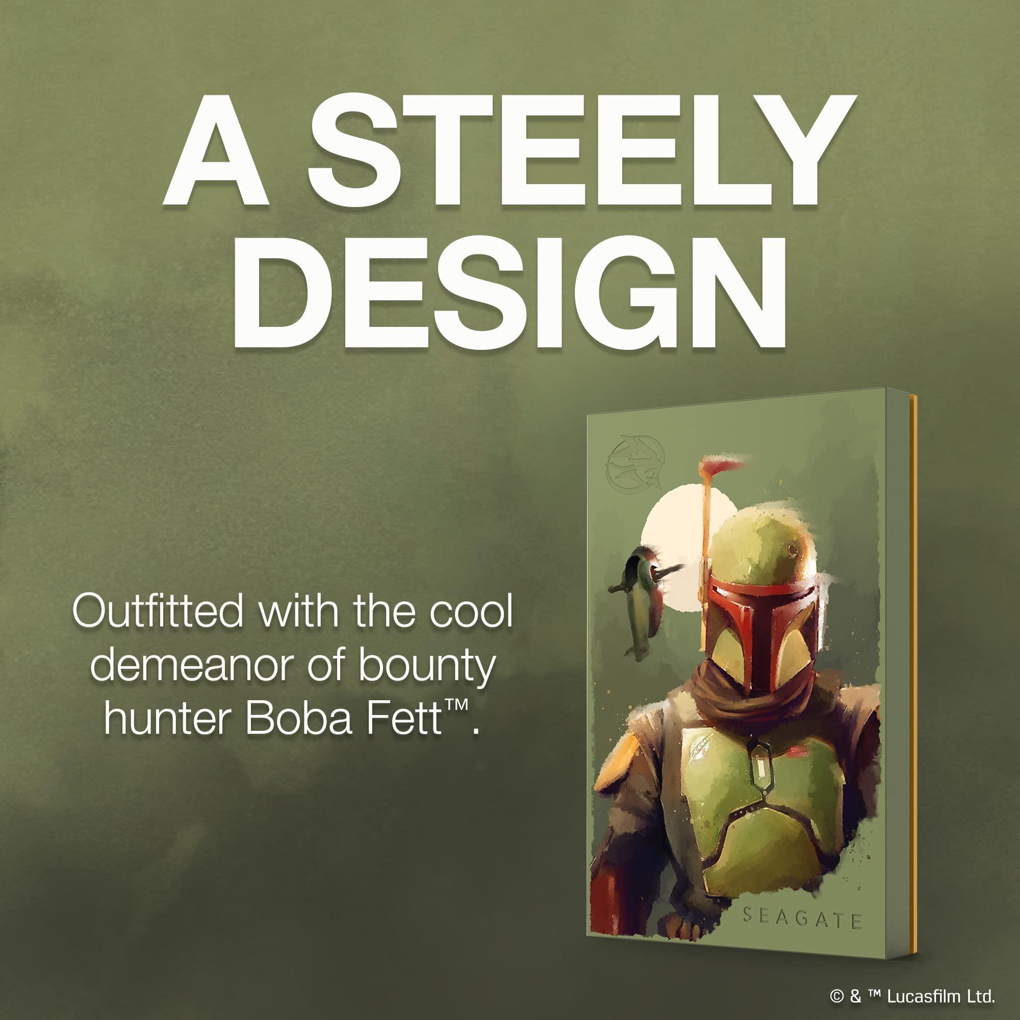 Seagate Seagate Boba Fett Drive Special Edition FireCuda External Hard Drive 2TB Officially-Licensed - 2.5 Inch USB 3.2 Gen 1 Red LED RGB lighting with Rescue Services (STKL2000406)