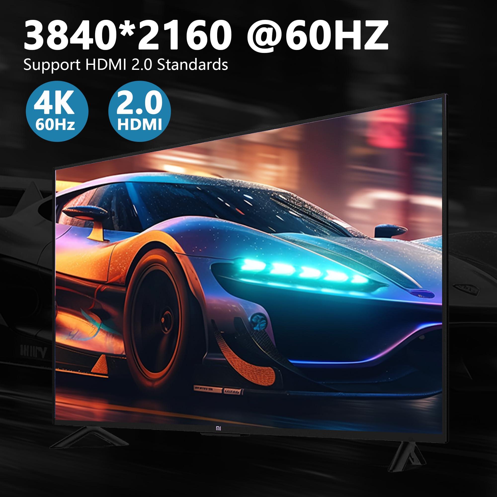 Arkidyn Plus HDMI Dual Monitor KVM Switch 2 Computers 2 Monitors Support 4K 60Hz, EDID Emulators USB 3.0 KVM Switcher for 2 Computers Share Dual Monitors and 3 USB 3.0 Ports with Audio Microphone