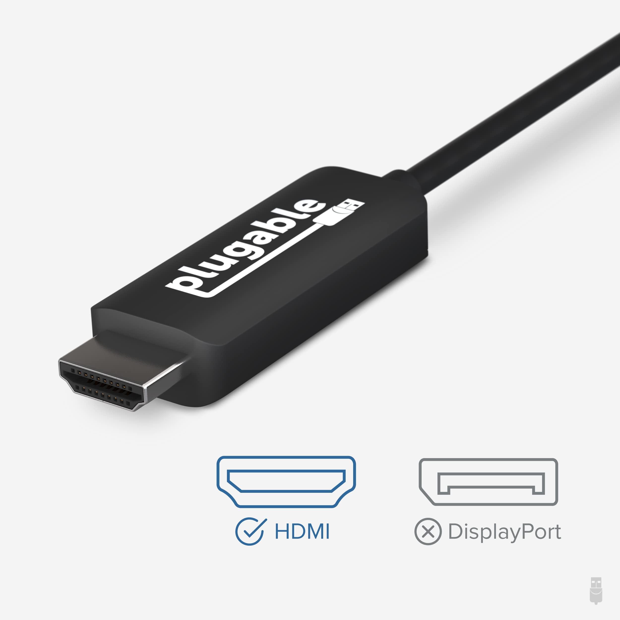 Plugable Plugable USB C to HDMI Cable 6ft / 1.8m, HDMI 2.0, USB4 / Thunderbolt Adapter for 4K Monitor, 4K 60Hz (USBC-HDMI-Cable) for iPhone 15, iPad Pro, MacBook Pro, Dell XPS, Surface Laptop - Driverless