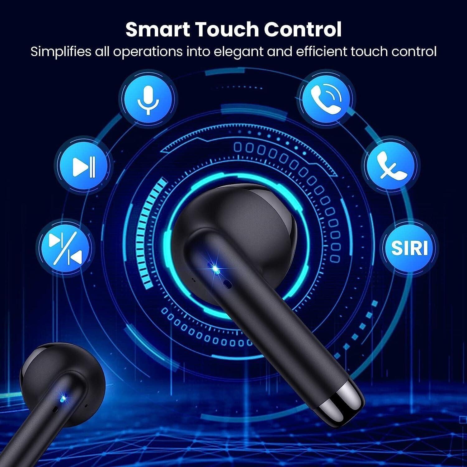 SGNICS for LG G8 ThinQ in-Ear Earphones Headset with Mic and Touch Control TWS Wireless Bluetooth 5.0 Earbuds with Charging Case - Black