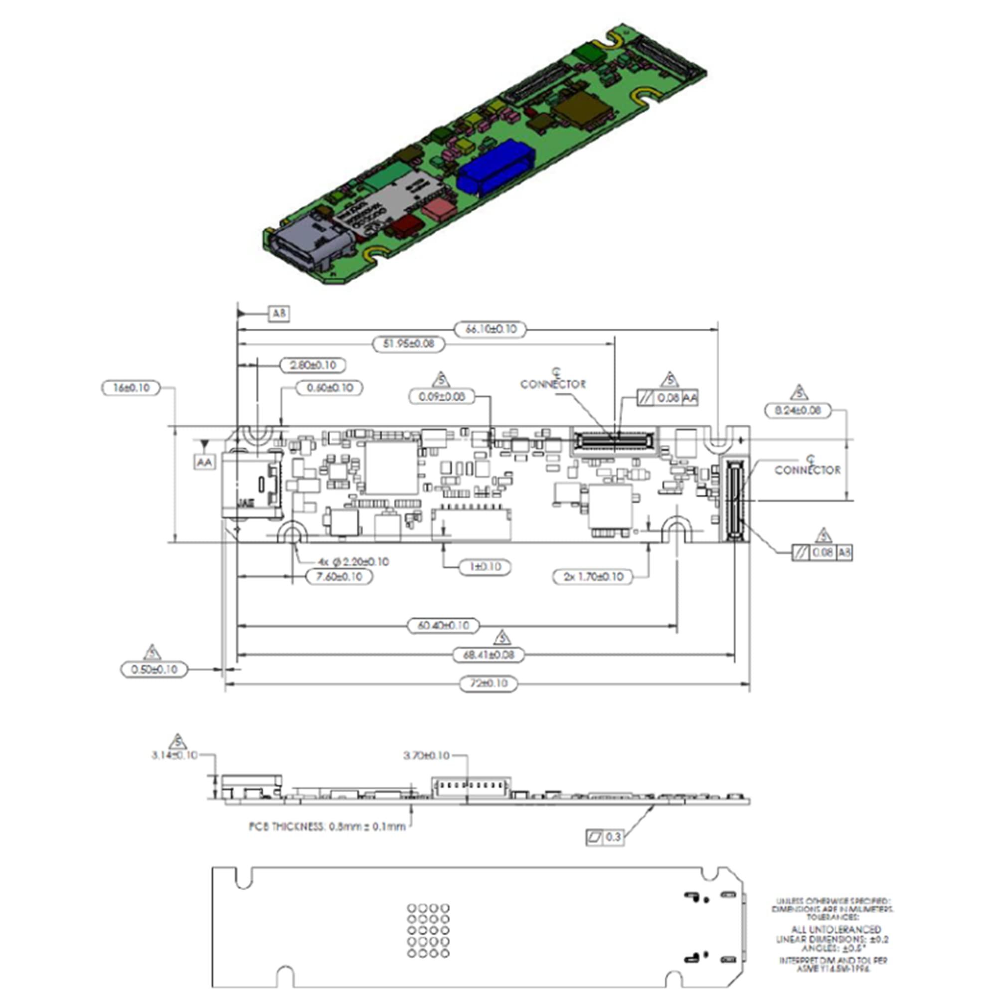 MiiElAOD Intel RealSense Depth Module D430 + Vision Processor D4 Board Bundle (Z-flat cable)