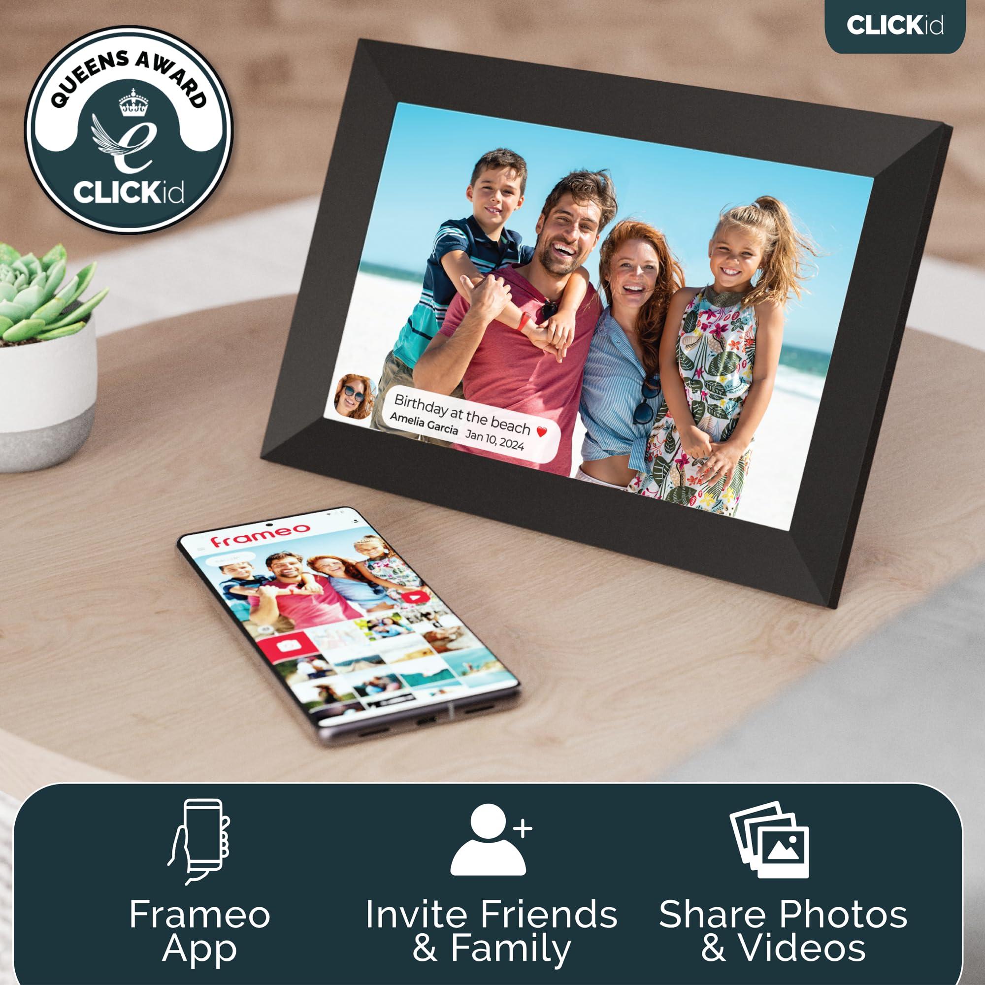 Majority Frameo WiFi Digital Picture Frame 10.1 inch | 32GB Storage, Touchscreen, Auto Rotate, Motion Sensor, Weather and Calendar Digital Frame, Memory Card Slot, Remote | CLICKid SNAP10 Digital Photo Frame