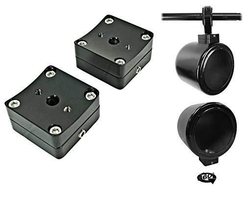 Rockville Rockville (2) 8" LED 360 Swivel Black Aluminum Tower Speakers for RZR/ATV/UTV
