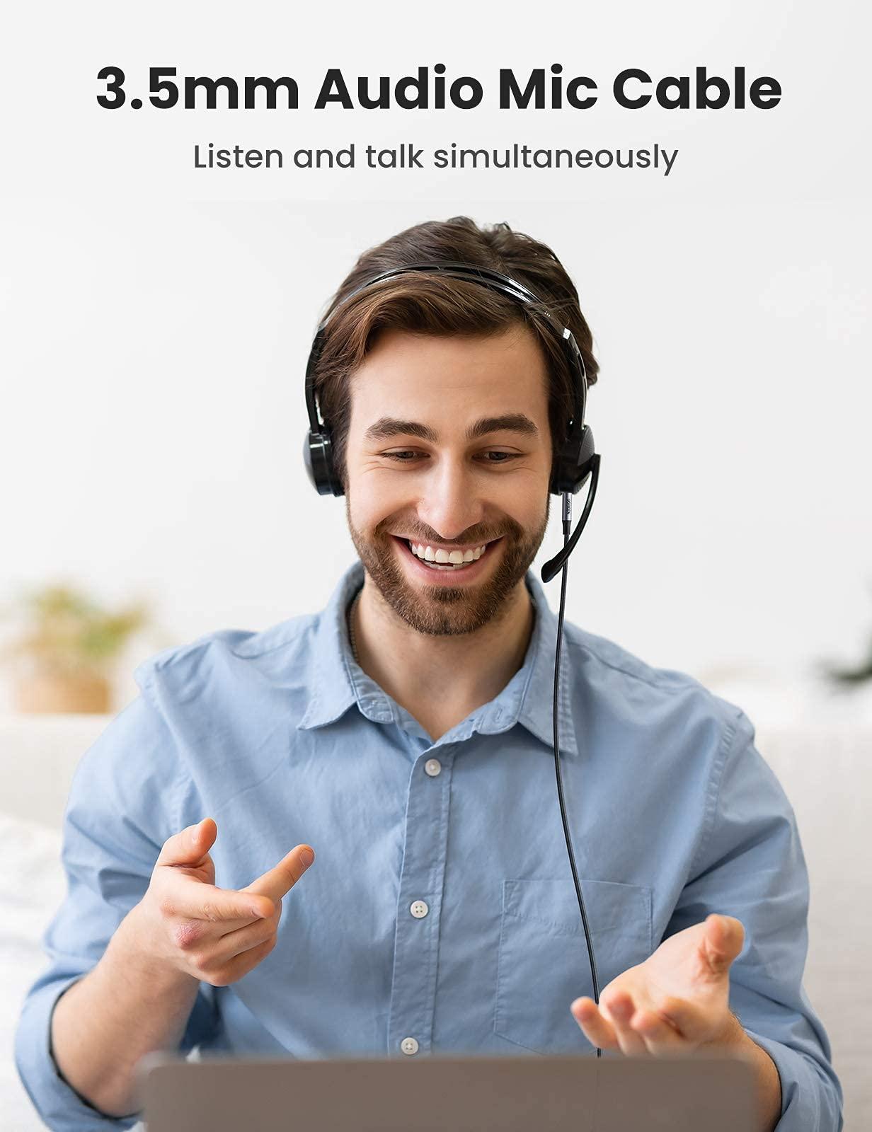 UGREEN UGREEN USB Audio Adapter External Sound Card Bundle with 4-Pole 3.5mm Audio Cable 3FT