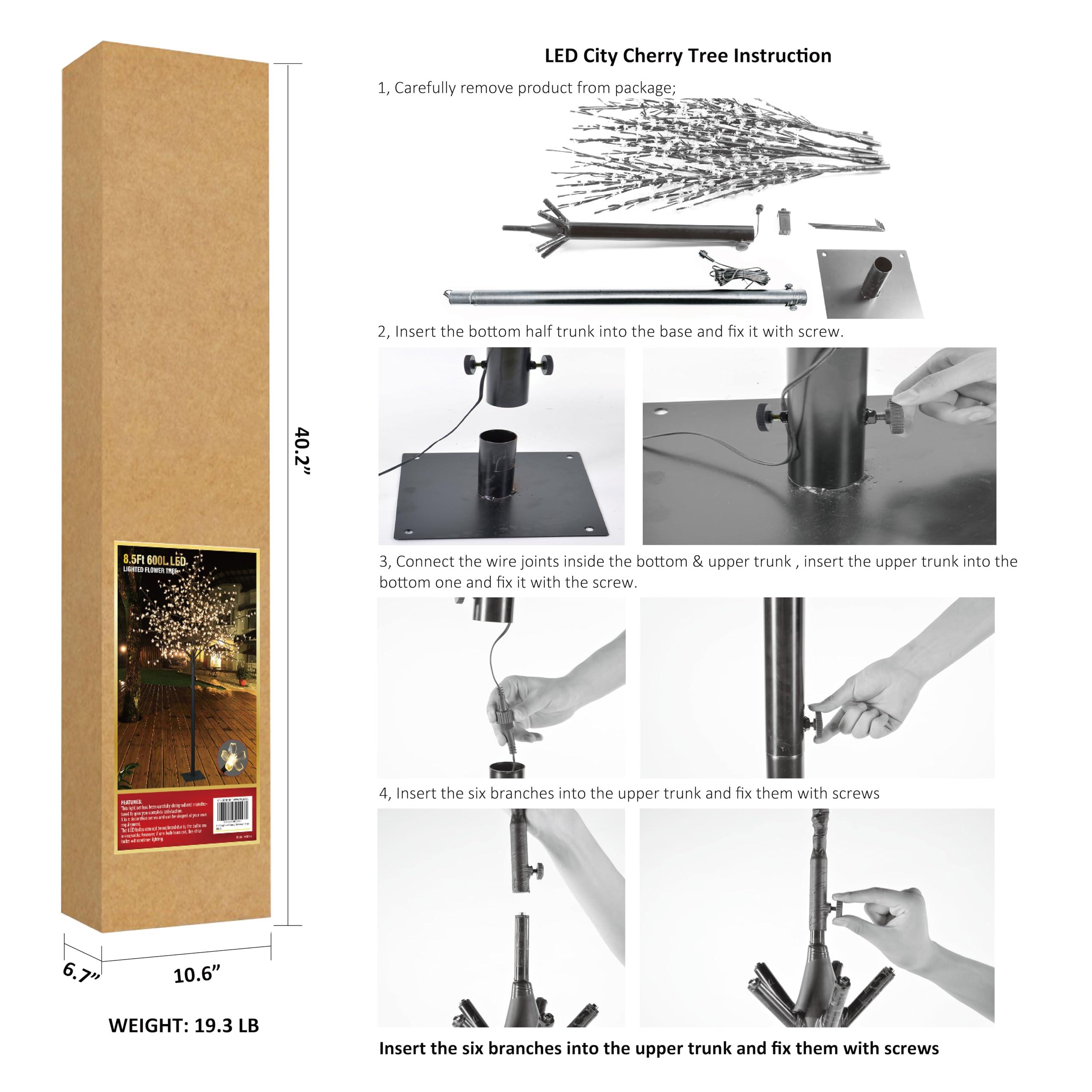 LIGHTSHARE Lightshare Lighted Cherry Blossom Tree (8FT WarmWhite)