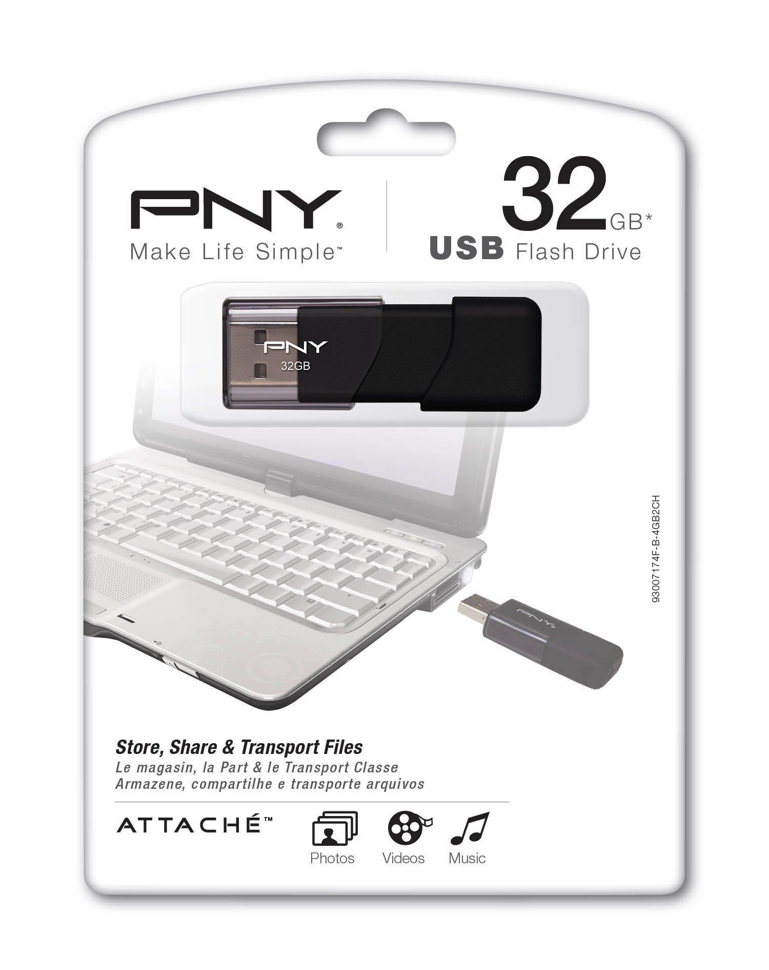 PNY PNY Attach 32GB USB 2.0 Flash Drive - P-FD32GATT03-GE