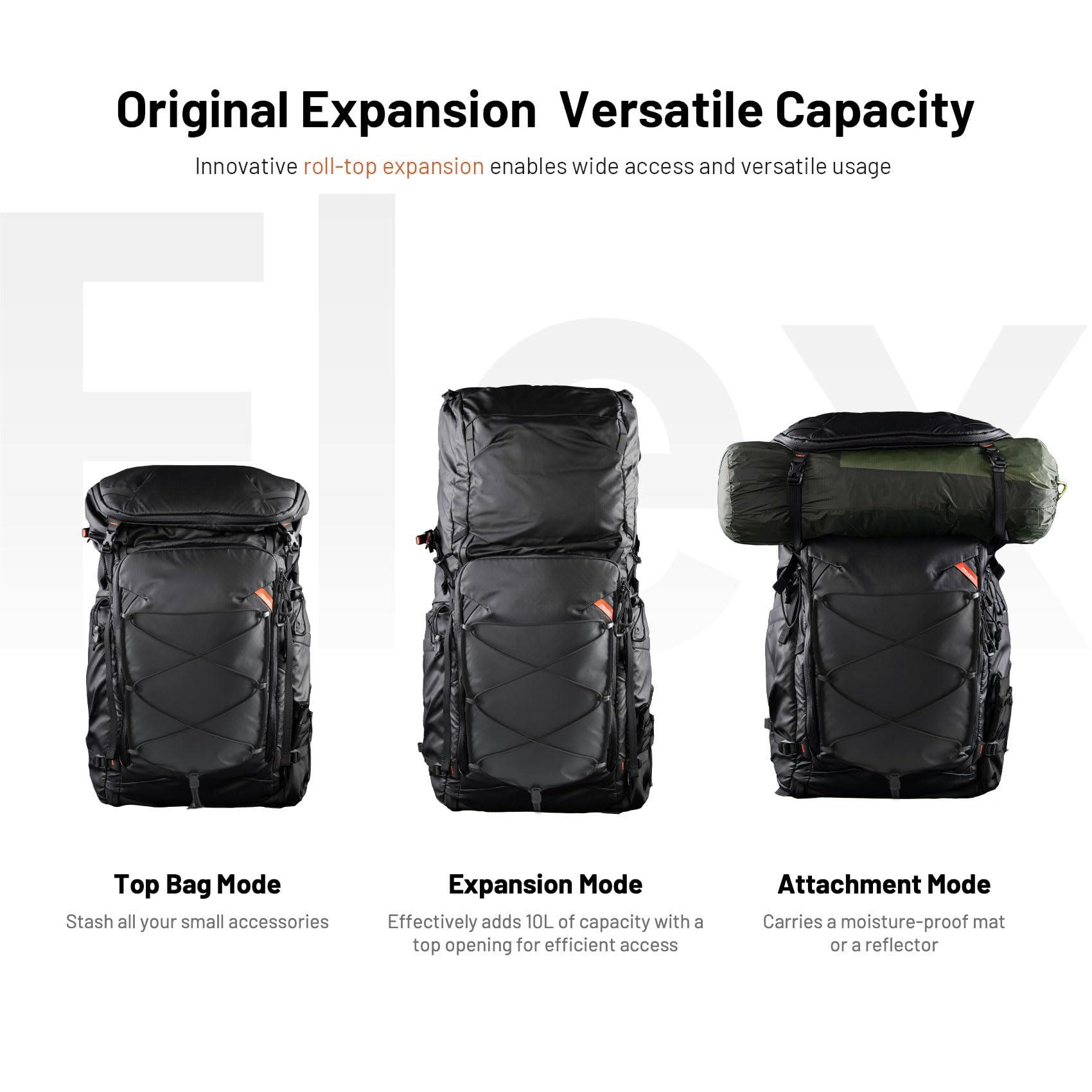 PGYTECH PGYTECH OnePro Flex Backpack 50L+Camera Insert Bag M, Fits DSLR/SLR/Mirrorless Cameras/Lenses and Other Gear, Lightweight Outdoor Hiking Bundle for Photography, Travel Bag with Laptop Compartment