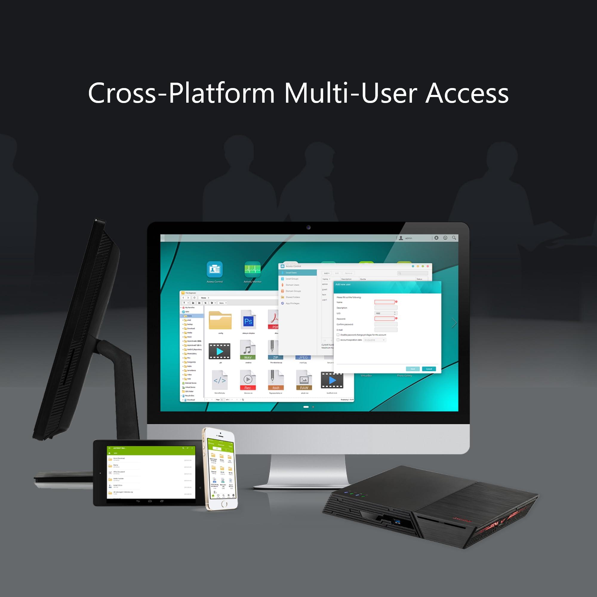 Asustor Asustor FLASHSTOR 6 Gen2 FS6806X, 6 Bay All M.2 SSD NAS Storage, AMD Ryzen Quad Core 2.3GHz, 8GB RAM DDR5, 6 M.2 SSD Slots, 10GbE Port, USB4 Type-C, Network Attached Storage (Diskless)