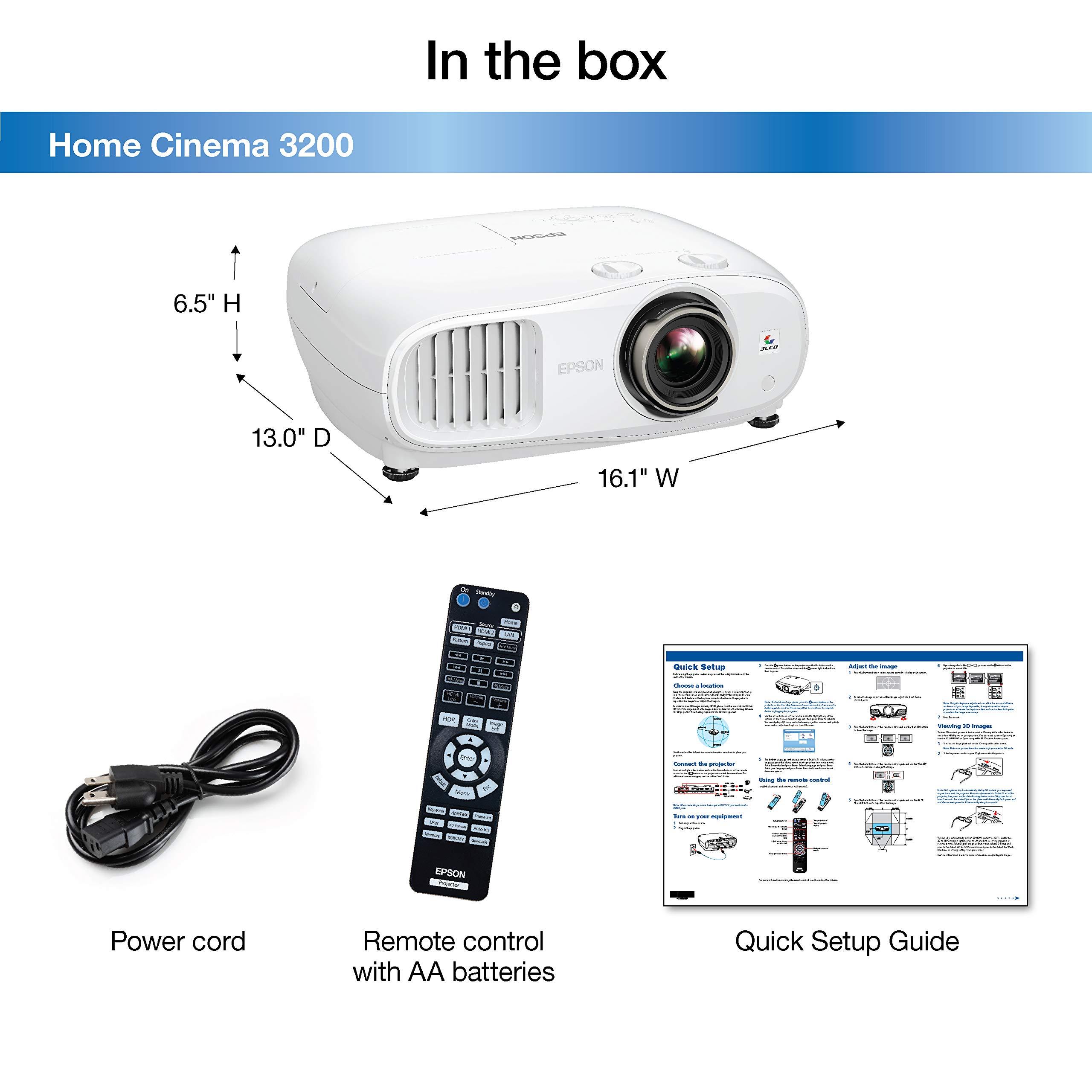 Epson Epson Home Cinema 3200 4K PRO-UHD 3-Chip Projector with HDR (Renewed)