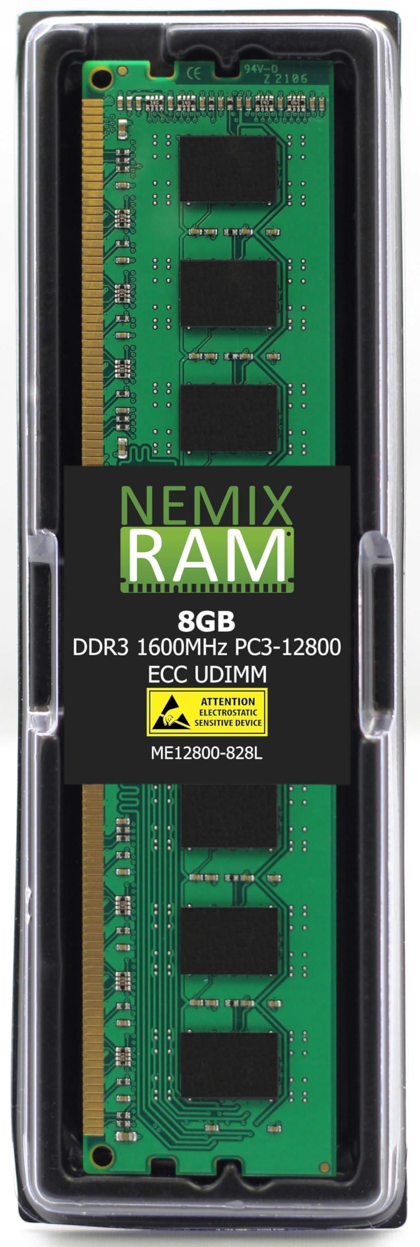NEMIX RAM NEMIX RAM 8GB (1X8GB) DDR3 1600MHZ PC3L-12800 2Rx8 1.35V 240-PIN ECC UDIMM Compatible with Dell X4TR0 370-23382 Unbuffered Memory
