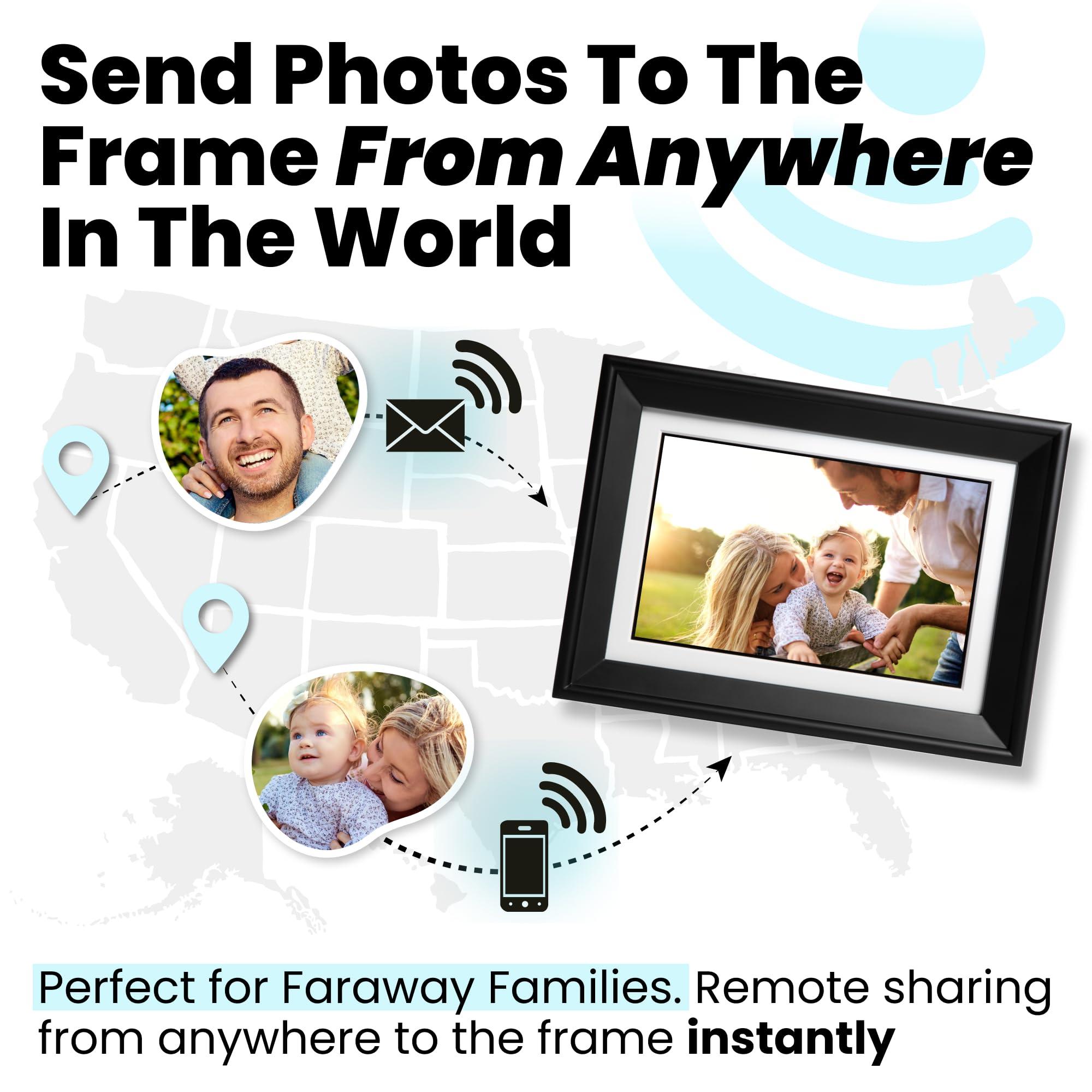 PhotoSpring PhotoSpring 10 inch WiFi Digital Picture Frame | Send Photos by Email, Web or Our Free App | Electronic Picture Frame with Touchscreen & 32GB Internal Memory | Easy Setup | Play Videos up to 5 min
