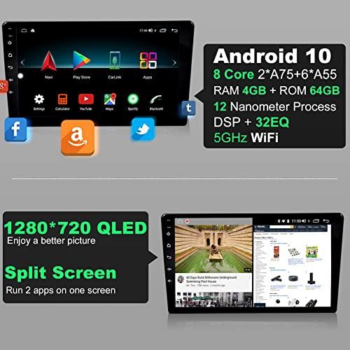 IYING IYING 10 Inch Car Stereo Radio Wireless CarPlay Android Auto 4GB+64GB 8-Core 1280x720 Touch Screen Android 10 for Jeep Wrangler 2011-2014 AM/FM WiFi Bluetooth GPS Navigation in-Dash Car Multimedia