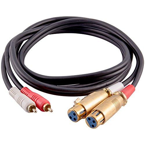 Seismic Audio Seismic Audio - SA-DRCXLF6-2Pack - Pair of Premium 6 Foot Dual XLR Female to Dual RCA Male Patch Cables - XLRF to 2-RCA Link Cables
