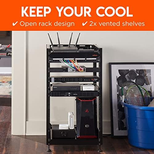 ECHOGEAR ECHOGEAR 20U Open Frame Rack & Swing-Out Wall Mount - Heavy Duty Design Holds All Your Networking & AV Gear