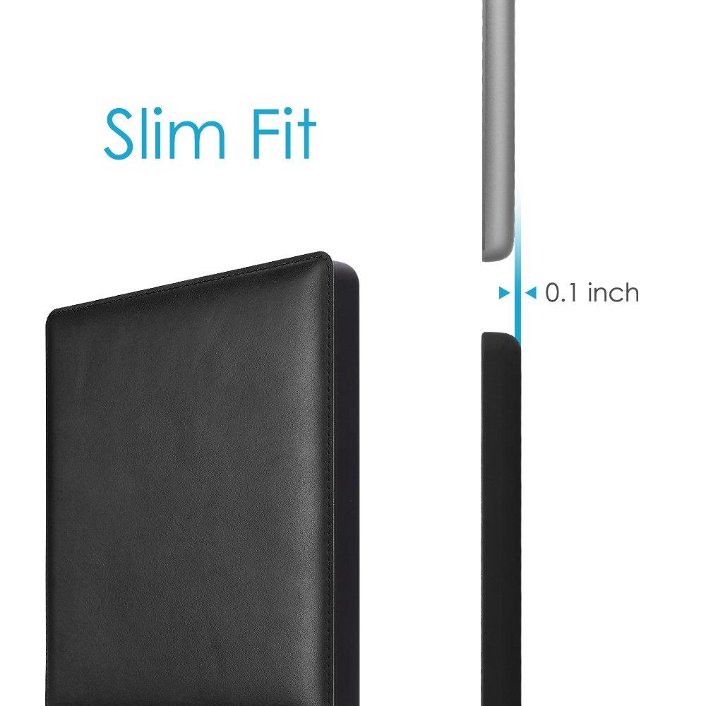 CaseBot CaseBot Leather Case for Kindle Oasis (10th and 9th Gen, 2019 and 2017 Release) - Slim Fit Protective Cover, Black