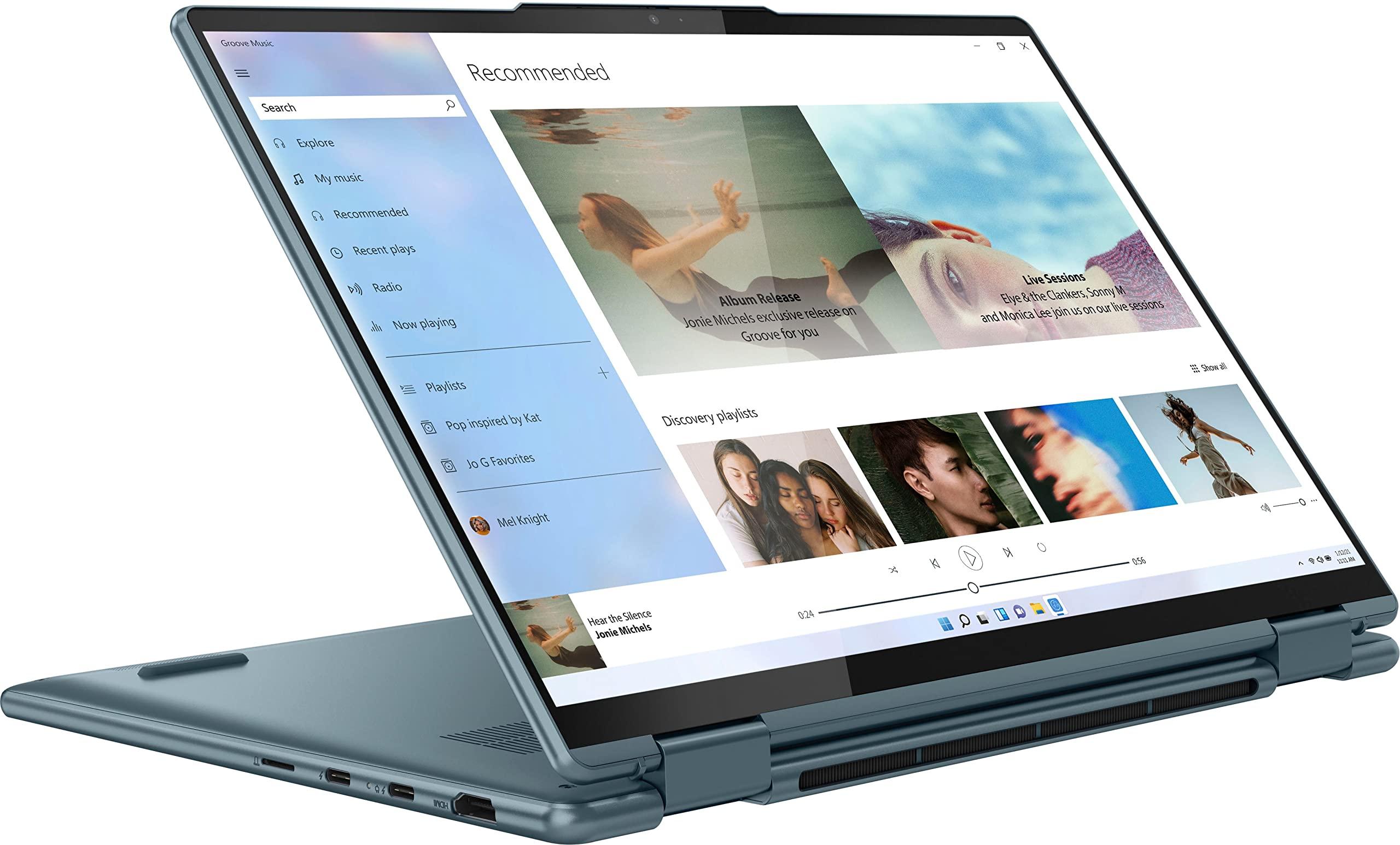 Lenovo Lenovo ENOVO Yoga 7i 2-in-1 Laptop 14\'\' 2.2K Touchscreen12th Core i7-1255U Iris Xe Graphics 16GB RAM 1TB SSD WI-FI 6E Thunderbolt 4 Backlit KB w/ FP Windows 11 Pro RATZK 32GB USB, Stone Blue, (82QE)