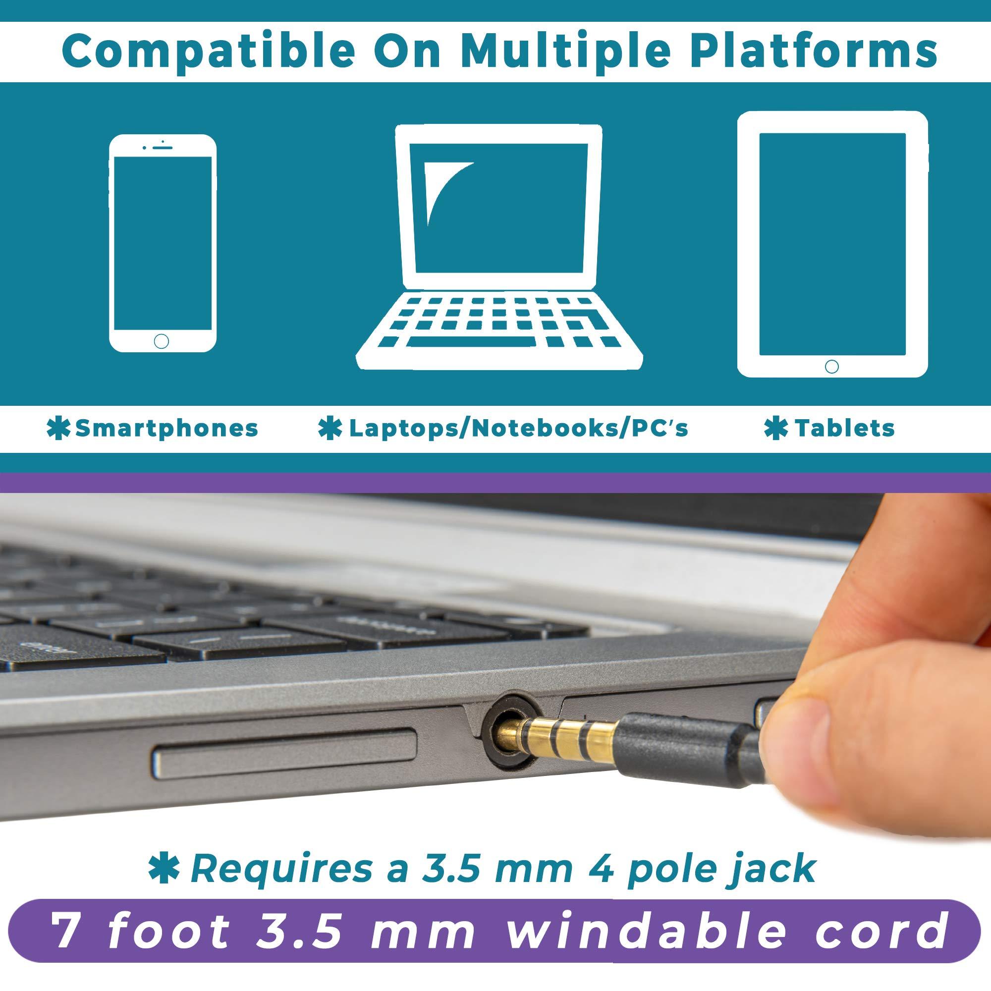 ECS WordForum 3.5mm TRRS 4 Pole 360 Omni-Directional Conference Recording Microphone with Daisy Chain Option for Meetings Using iPhone, Android, Smartphone, Microsoft Surface and Other Tablets
