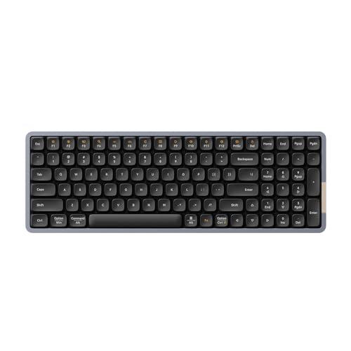 LOFREE LOFREE Flow100 Low Low Profile Mechanical Keyboard, 75 Percent Rechargeable Wireless Keyboards with Bluetooth and Wired Connection, Black Phantom Tactile Switches and Ghost liear Switches