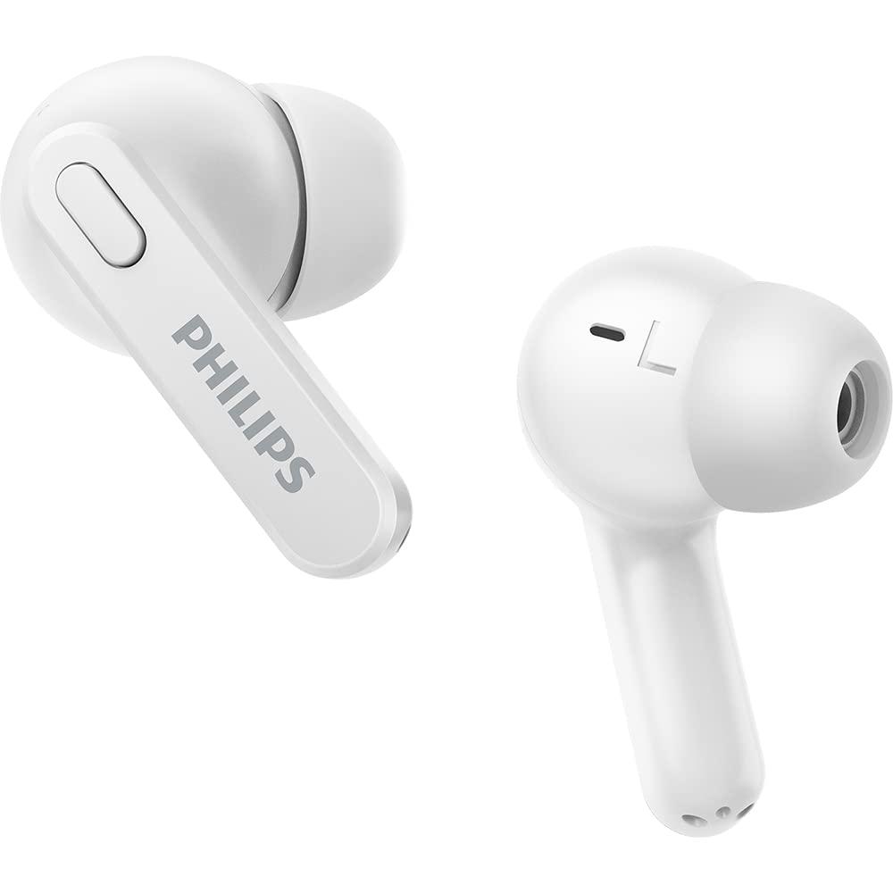 PHILIPS Philips True Wireless Earbuds, TWS Bluetooth 5 Headphones, 13mm Drivers, AI Mic for Clear Calls, IPX4 Waterproof, 18 Hours Playtime, Compatible w/iPhone Android & Bluetooth Devices,