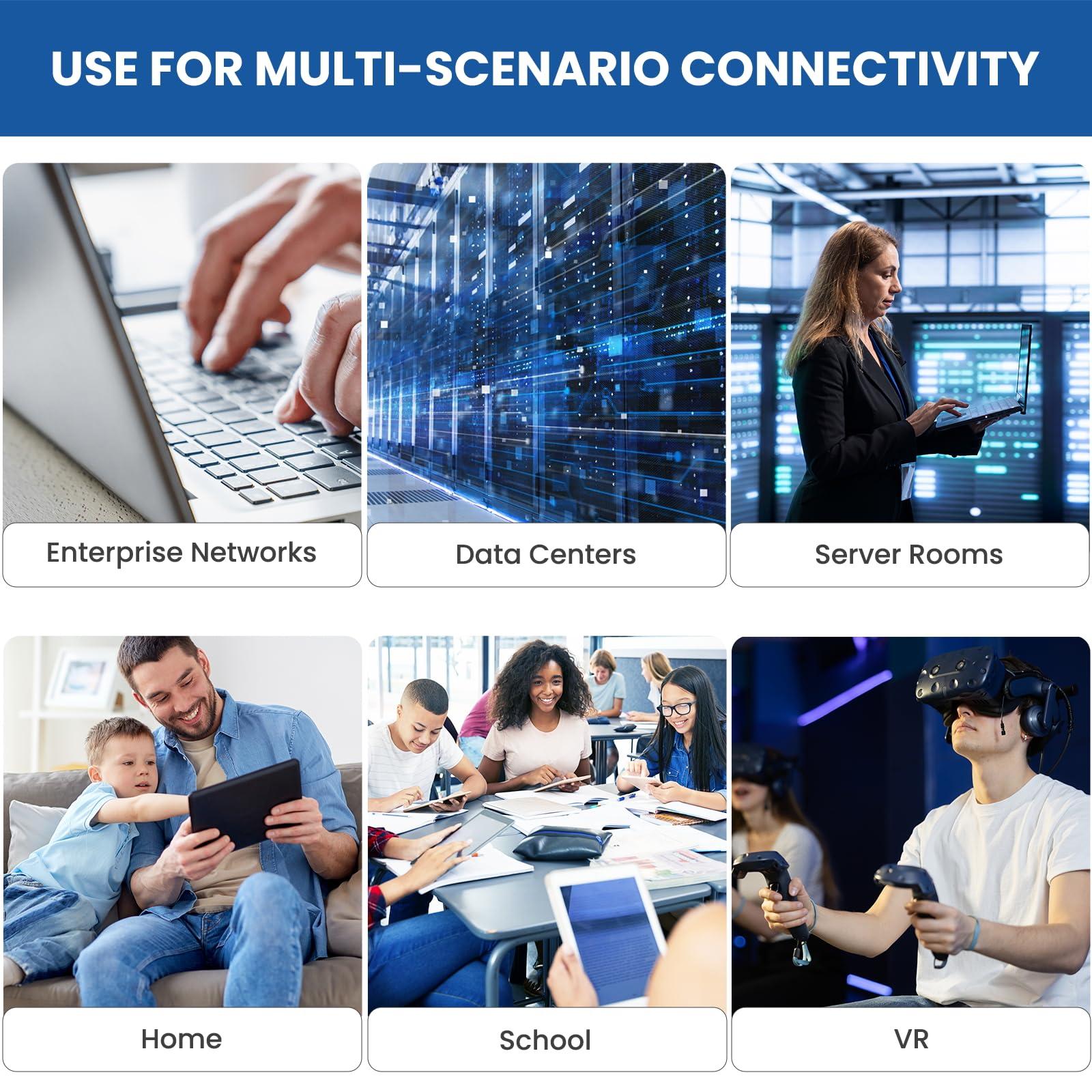 Ultra Clarity Cables Cat 6 Ethernet Cable 30 Ft 2 Pack, Cat 6 Cable Outdoor&Indoor, High Speed 10Gbps Internet Network Cable, Cat6 Ethernet Patch Cable Long, Computer LAN Cable for Router, Modem, PS4/5 - Black