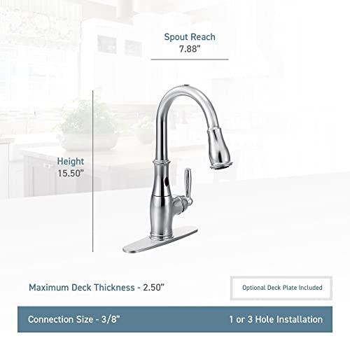 Moen Moen 7185EC Brantford Motionsense Two-Sensor Touchless One-Handle High Arc Pulldown Kitchen Faucet Featuring Reflex, Chrome