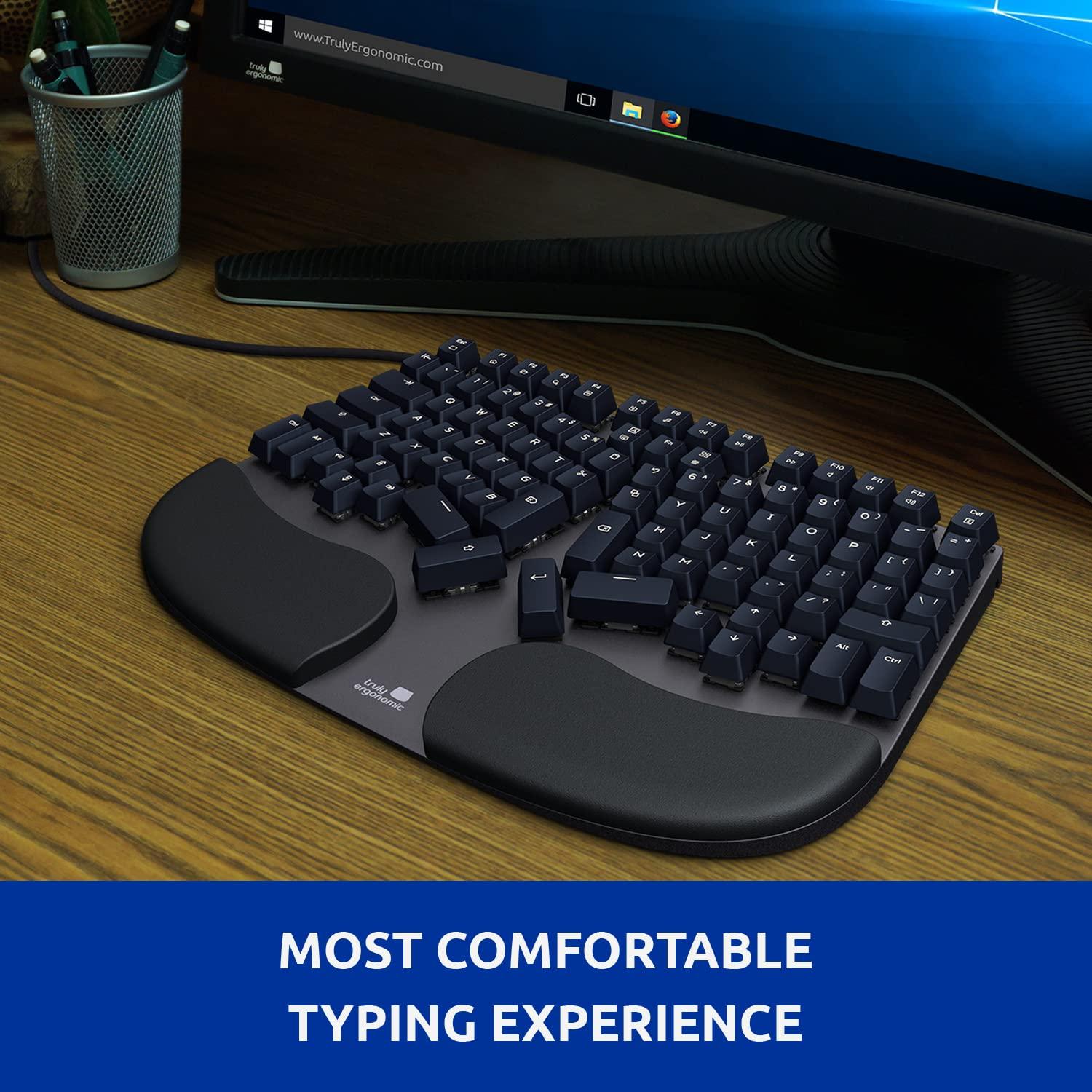 Truly Ergonomic Truly Ergonomic Cleave Keyboard - Tactile Optical Mechanical Switches Better Than Cherry MX, Natural Typing, Comfortable Palmrest, Backlight, Strong Aluminum Body, Best Split Keyboard, Windows/Mac
