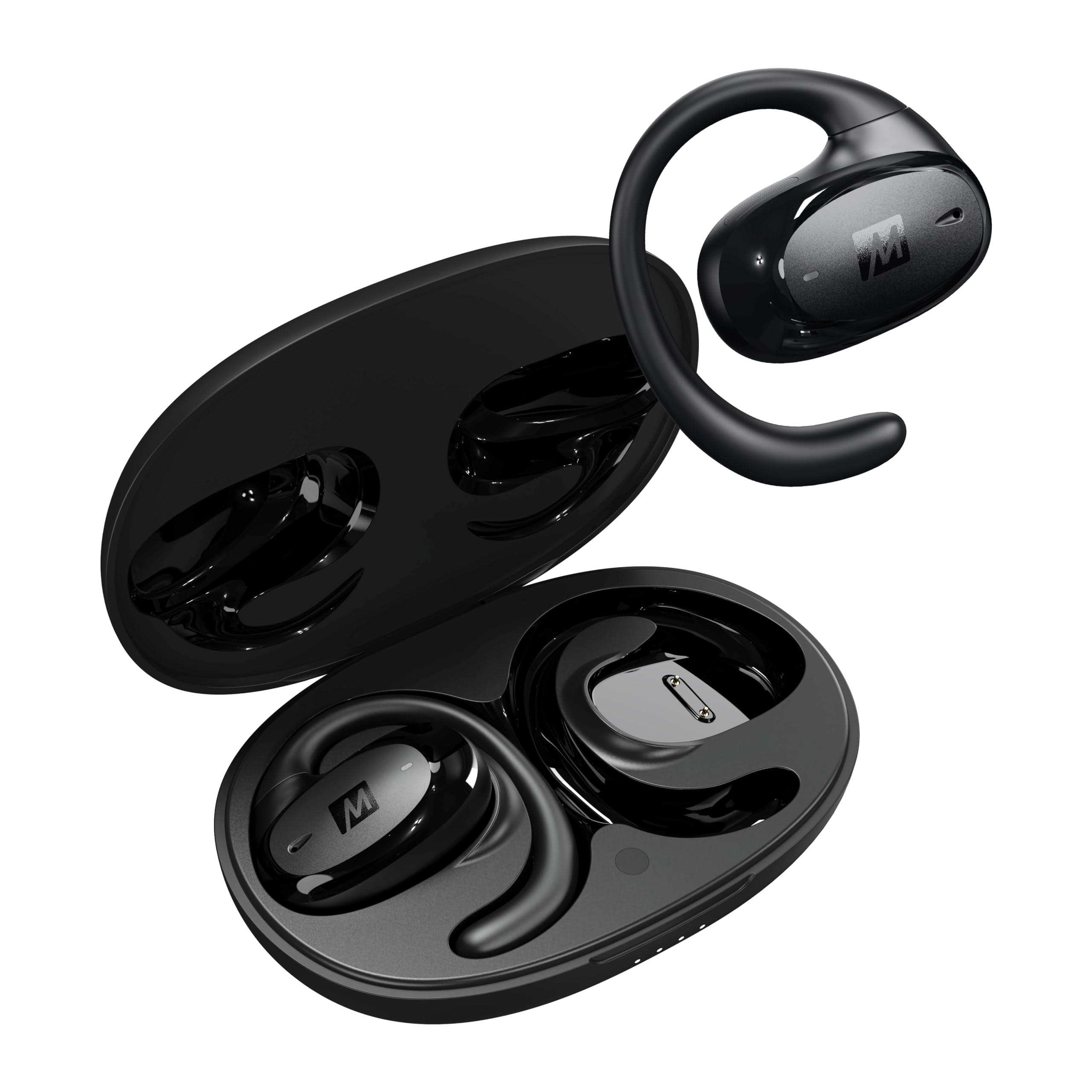 MEE audio MEE audio AirHooks Pro True Wireless Open Ear Sports Headphones Bluetooth Earbuds - Comfortable Sweatproof Non-Isolating Headset Earphones for Safer Workouts & Running