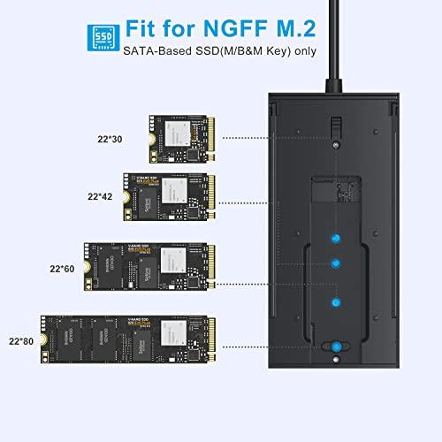 Selore&S-Global USB-C Hub with M.2 NVMe SSD Enclosure, 7-in-1 Docking Station Hybrid Type-C Multiport Adapter Fits 10 Gbps USB 3.1, 100W Power Delivery, 4K HDMI 60Hz, USB2.0, SD/TF Card Readers for Windows, Mac OS
