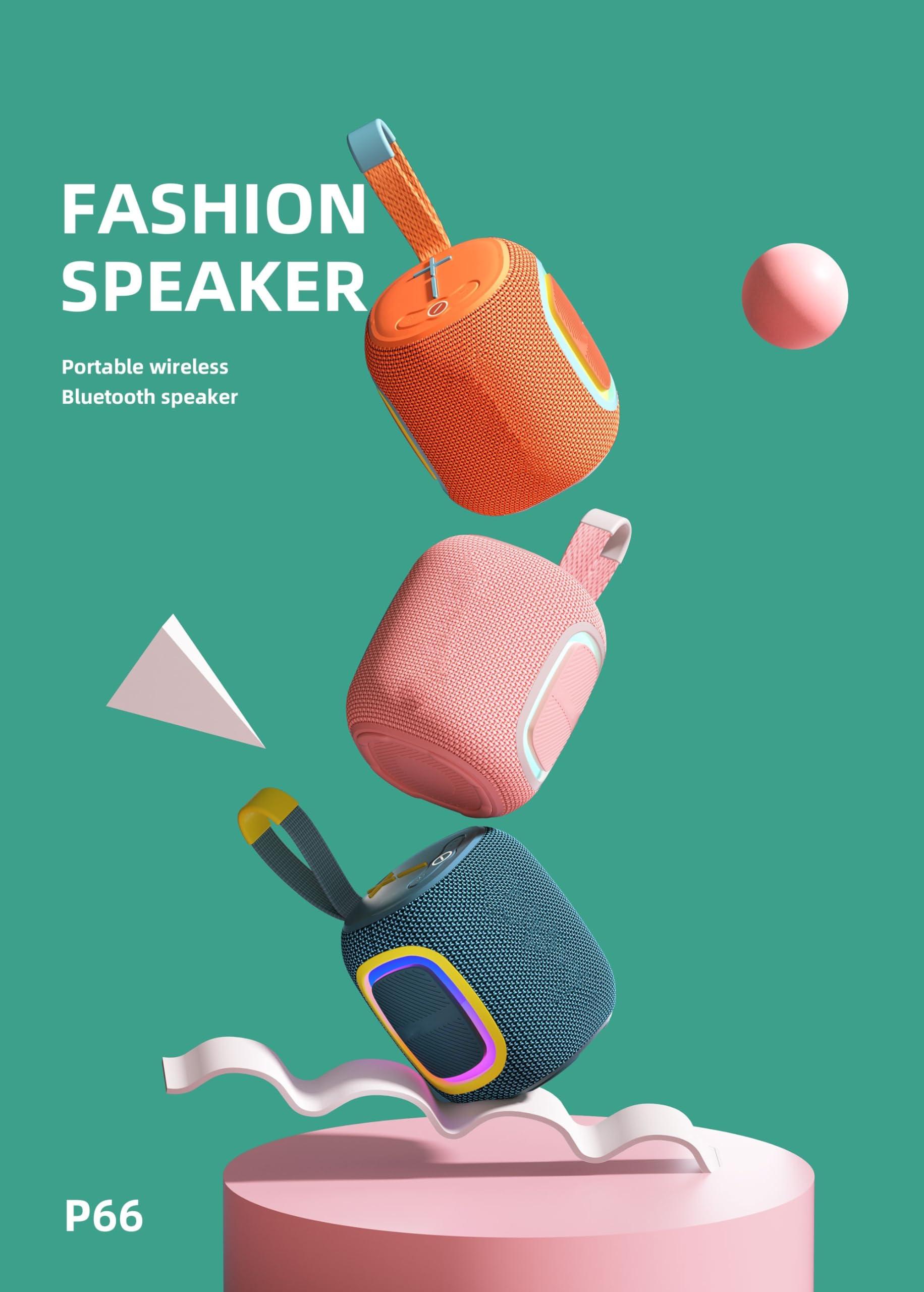 WorryFree Gadgets Waterproof Mini Bluetooth 5.3 Speaker 10M Transmission Distance 5W Output Power for Computer Home Theater Karaoke Player Mobile Phone (Pink)