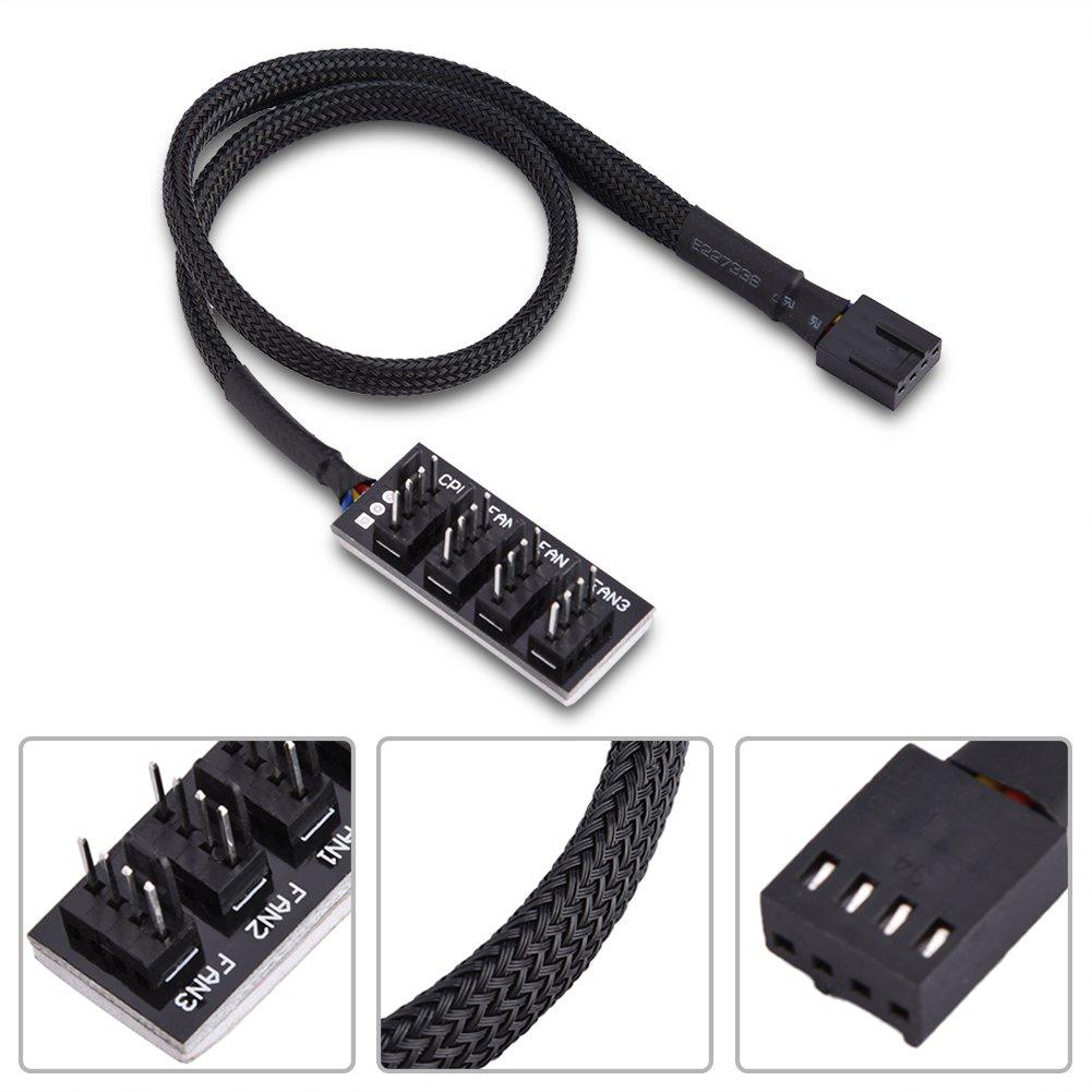 CUYT Fan Connector, 4-Pin Splitter Cable, for CPU Fan Modular Power Supply for Case Fan