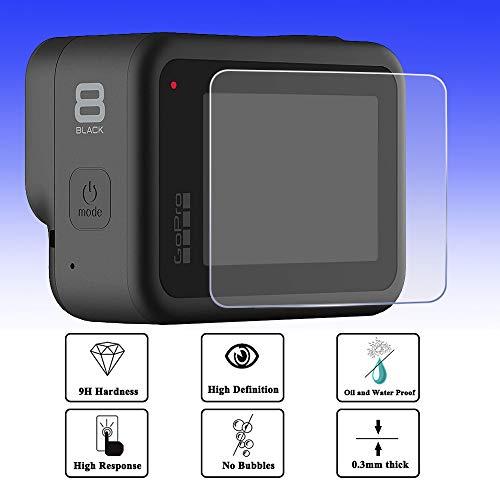 Fire Rock Fire Rock Hero 8 Screen Protector for GoPro Hero 8 Black Action Camera + Lens Screen Protector+Silicone Lens Cap Cover [2 Sets], Ultra-Clear Tempered Glass Cover for Hero8-8Packs