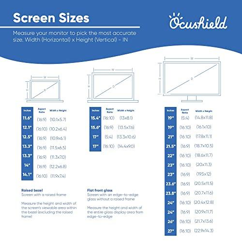Ocushield Ocushield 15.6” (16:9) Premium Anti Blue Light Screen Protector with Privacy Filter for Laptops and Computer Monitors - Anti-Glare - Easy Install - Anti-Fingerprint - Reduce Eye Fatigue(345 x 194 mm)