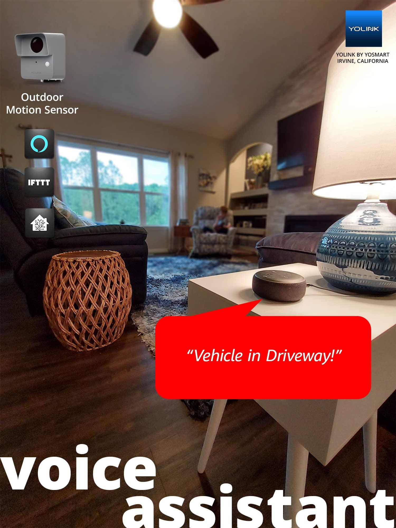 YoLink YoLink LoRa Smart Outdoor Motion Detector Sensor, Driveway Alert, Property Invasion/Tresspassing Detector, 1/4 Mile Open Air Range, Email/SMS/Push Alerts, Alexa, IFTTT, Home Assistant (Hub Required)