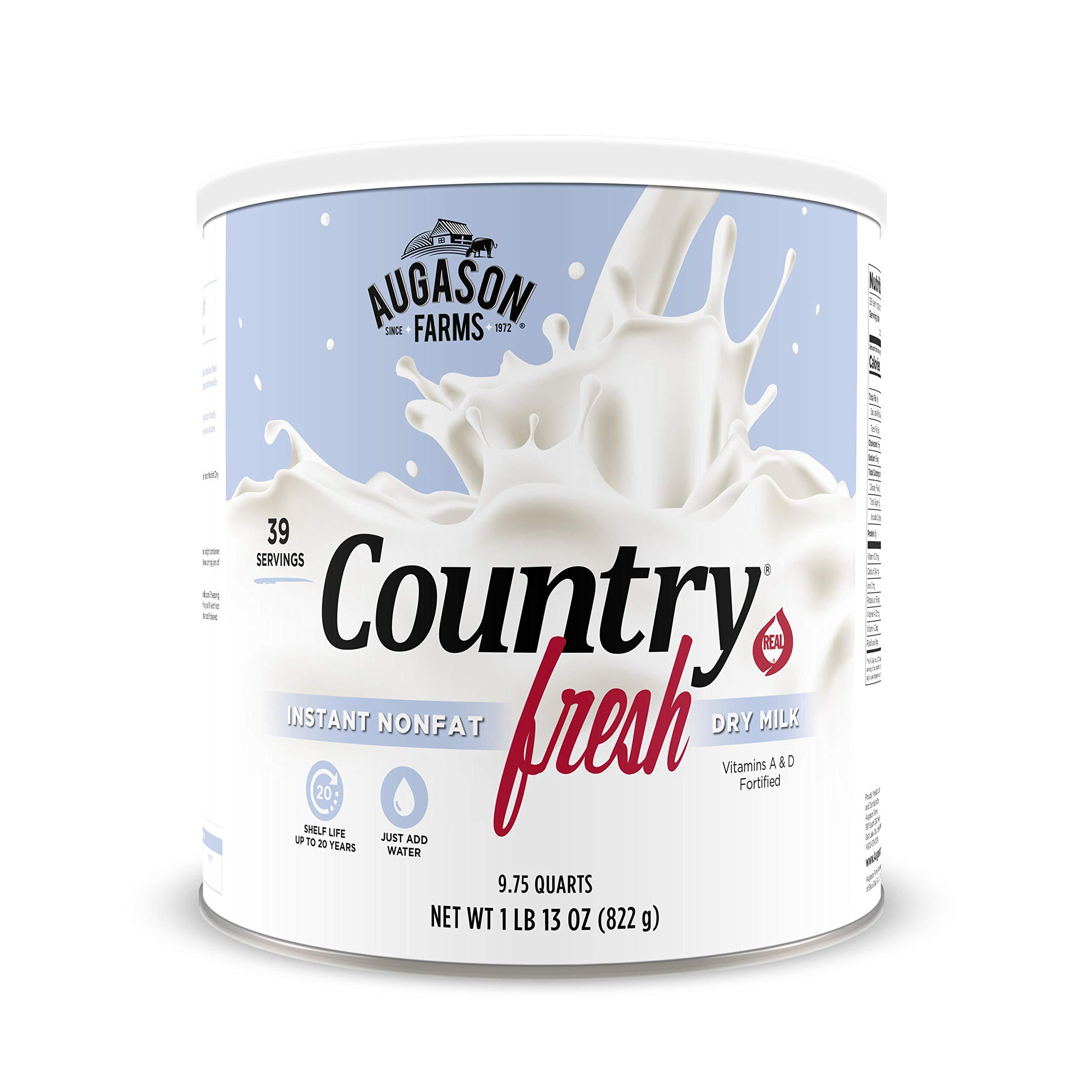Augason Farms Augason Farms Country Fresh Instant Nonfat Dry Milk Can, Emergency Food Supply, Everyday Meals, 39 Servings