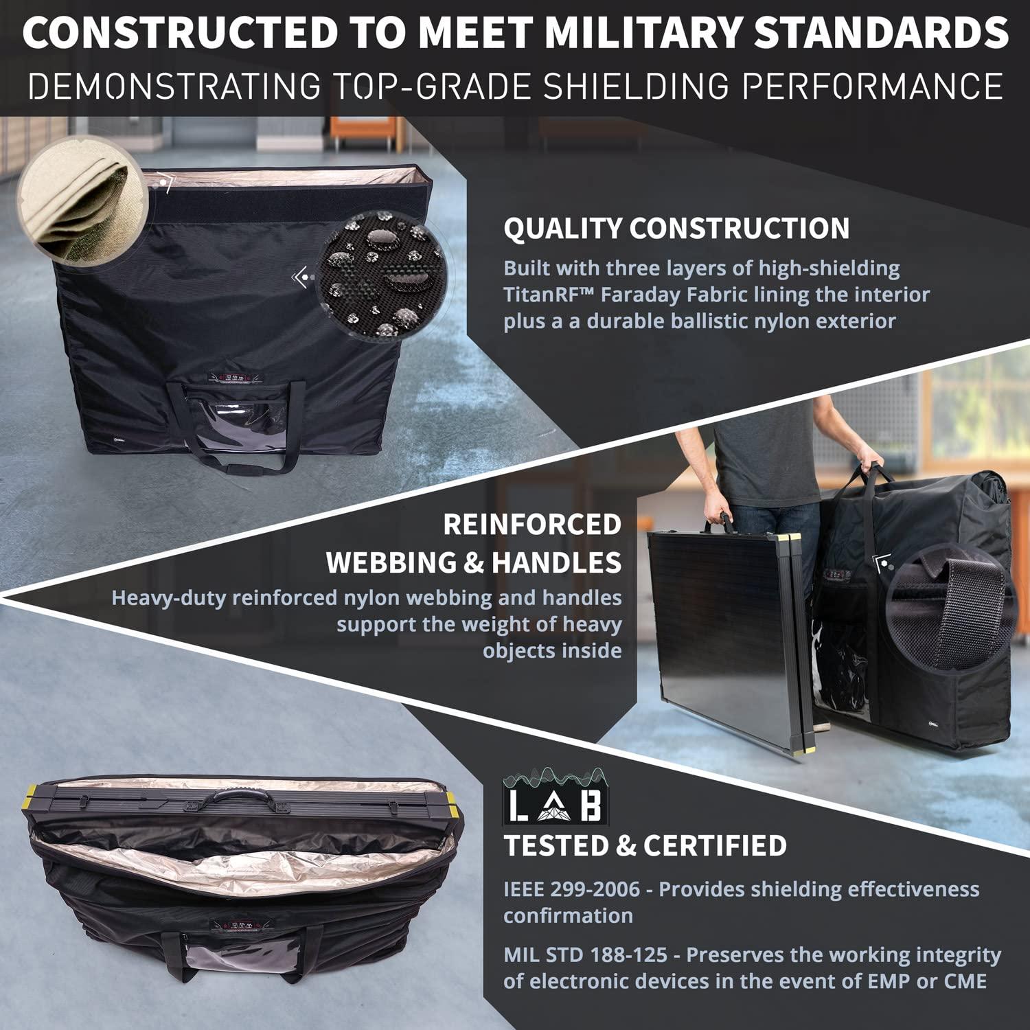 Mission Darkness Mission Darkness Eclipse Faraday Bag for Solar Panels & Extra-Large Electronics // Military-Grade RF Shielding Case Designed for EMP CME Solar Flare Protection, Preppers, and Personal Security