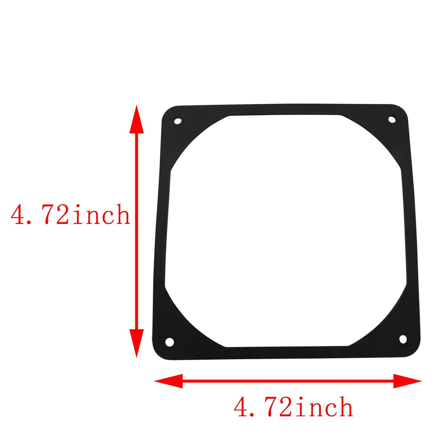 ZYAMY ZYAMY 2pcs 120mm Black Antivibration Rubber Fan Gasket 120 x 120 mm 12cm Shock Absorption Pad for Computer PC Case, Black
