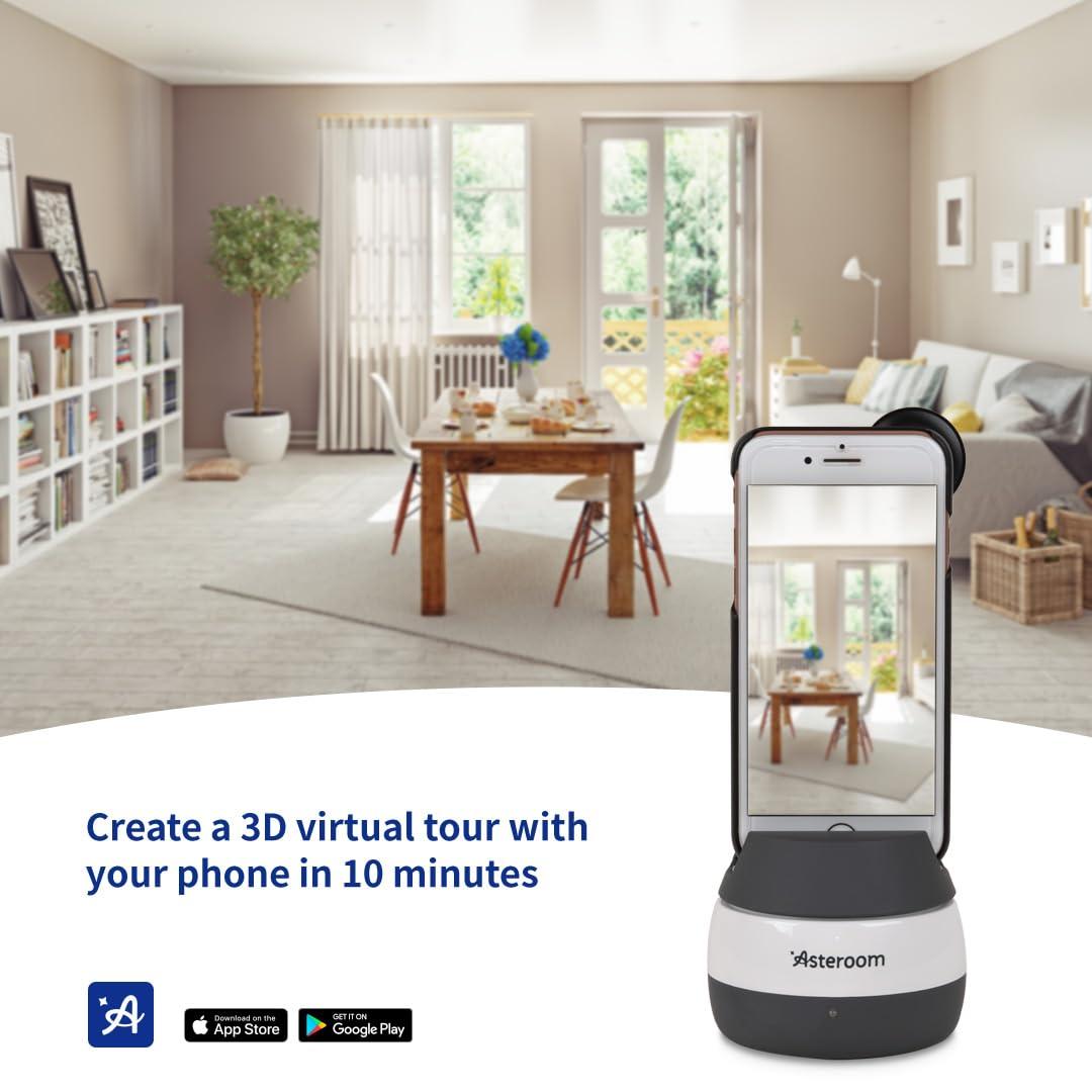 asteroom Asteroom 360 Camera 3D Virtual Tour Real Estate Kit - Gear Includes: Tripod, Digital Camera Rotator, Fisheye Cam Lens (Asteroom Phone Case Not Included, Purchased Separately on Amazon)