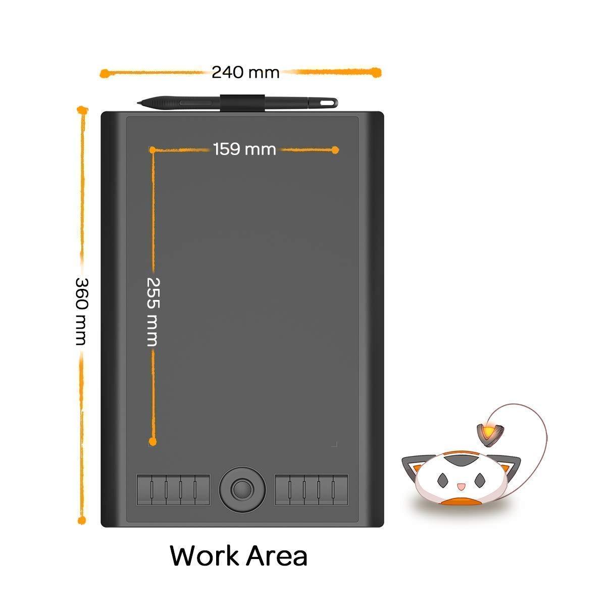 GAOMON GAOMON M10K 2018 Drawing Tablet & Nibs for AP31 Passive Pen Only