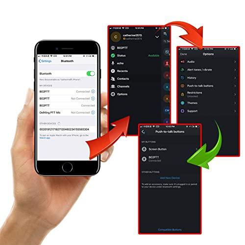 Inrico ANYSECU Inrico Wireless PTT Microphone B01 iOS Version Wireless PTT Button Zello mic Zello ptt Button Speaker for iOS and Android Phone