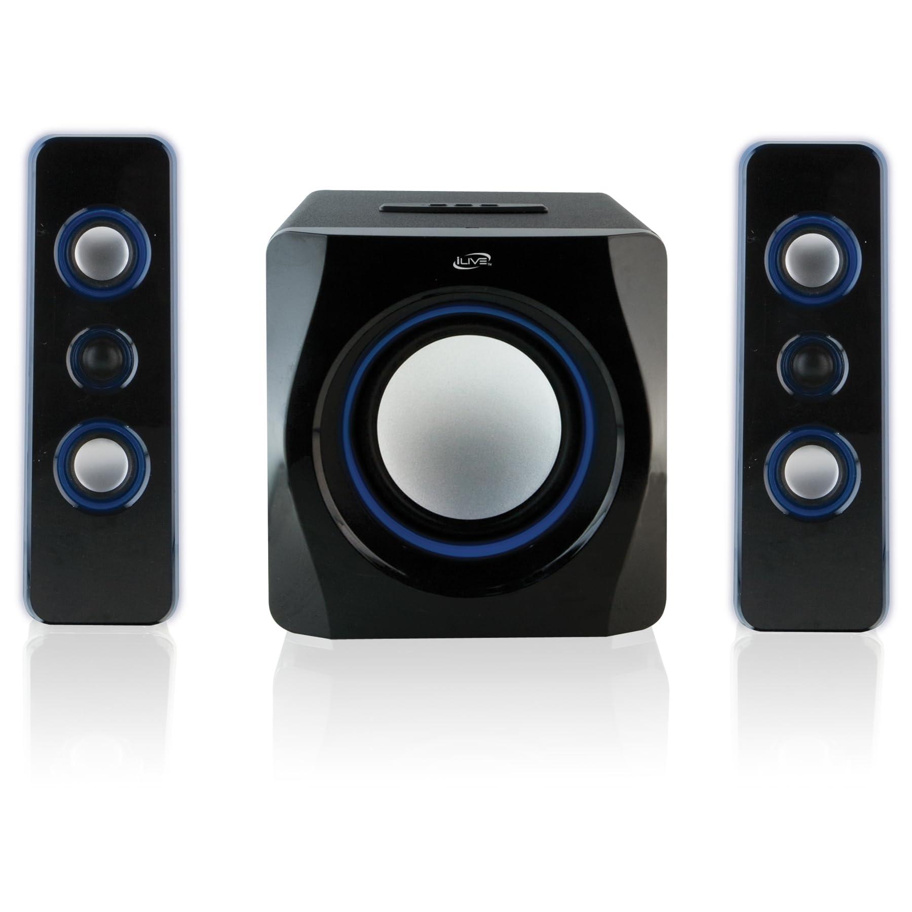 iLive iLive Bluetooth Speaker System with Built-In Subwoofer, 7.28 x 8.86 x 7.28 Inches, Black (iHB23B)