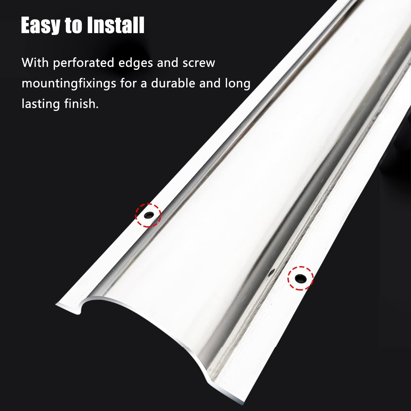 ZJKXJH Wire Guard Raceway Stainless Steel, Half Round Silver Metal Cord Cover 1M Long, Cable Concealer for Ceiling, Corner, Floor, Perforated Installation ( Color : Regular , Size : 10cm/3.9in-40 cable )