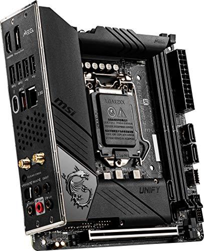 MSI MSI MEG Z490I Unify Gaming Motherboard (LGA 1200, Intel 10th Gen, M.2, USB 3.2 Gen 2, DDR4, Wi-Fi 6, SLI, CFX, Gigabit LAN, Thunderbolt 3, Mini-ITX)